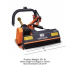 Titan Attachments 3 Point 48  Offset Flail Ditch Bank Mower For Cat 1 Tractors