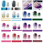 14 Sheets Nail Stickers Glitter Gradient Color Shine Full Wraps Polish