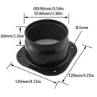 Dghaop Dryer Vent Wall Plate 4inch 100mm Abs Plastic Air 120x120mm  Black