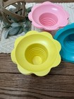 Snow Cone Bowls - Reusable Plastic 50pc Shaved Ice   Ice Cream Flower Cups