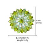 Vintage Blue Crystal Flower Brooch Pin Gold Rhinestone Statement Jewelry Gift