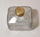 Antique 1800 s Victorian Gilt Bronze Crystal Perfume Cologne Scent Glass Bottle
