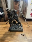 Antique 1890s Bradley Hubbard Army Civil War Soldier Brass Statue 15  Tall