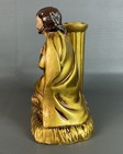 Vtg Mcm Retro Xmas Nativity Gold Candle Holder Jesus Joseph Mary W Rhinestones
