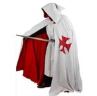 Medieval Hooded Cloak   Tunic Knights Templar Cape Men Cosplay Reenactment Larp