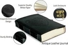 5  Vintage Black Heart Leather Journal Embossed Travel Handmade Notebook Diary
