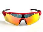 New Oakley Radar Ev Patn Sunglasses Red Frame Orange Prizm Lenses Oo9208