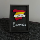 Handmade Spain Map Wall Art Framed Spanish Flag Decor Unique Home Decoration