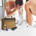 Smont Toiletry Bag For Men Travel Organizer Dopp Kit Brown 