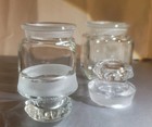 1 Vintage Clear Glass Square Apothecary Jar With Ground Lid   Rim   2 X 2 X 2