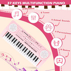 37 Key Keyboard Piano For Kids - Portable Musical Toy With Microphone  Ages 3-6