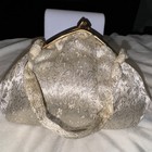 Vintage Rare 1950s 1960s Metallic Brocade Fabric Silk Interior Purse