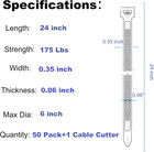 24 Inch Cable Zip Ties Heavy Duty  with Wire Cable Cutters   Strong Large Black