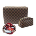 Checkered Makeup Bag   2pcs Travel Cosmetic Bags   Portable Toiletry Organizer F