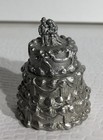 Two Piece Wedding Cake Luck Solid Pewter Thimble England Uk Collectors Club Vtg