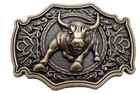 Men Antique Gold Metal Belt Buckle Cowboys Western Fashion Bull Rodeo Filigree