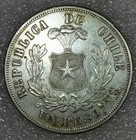 1873 Chile Un Peso Scarce Silver Coin Nice Xf  j223