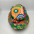 Vintage 1960s 70s Roll-up Bucket Hat Crushable Orange  Green blue Pink Sz Large