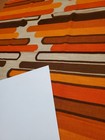 Awesome Rare Vintage Mid Century Retro 70s Org Brn Thick Zig Zag Lines Fabric 