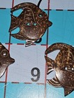 Coconut Shell Fish-shaped Carved Buttons  vintage  Set Of 4