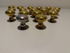 Antique Set Of 17 Brass Doorknobs With Set Screws And 9 Antique Brass  Rosettes 