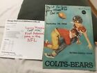 1956 Baltimore Colts chicago Bears Program  Signed By  Lenny Moore  1st Pro Game