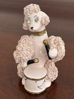Standing Spaghetti Pink Poodle With Drum   Drumsticks Rhinestone Eyes 3 1 2   