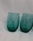 Cristar Smoke Green Glass Tumblers stemless Wine Glasses Set Of 4 Htf Color 15oz