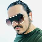 Sunglasses Men Women Fashion Brown Lens Gold Frame Designer Oversize 2025 Retro
