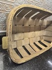 Antique Vintage Woven Wood Splint Gathering Basket With Metal Handles 16x10-1 2