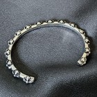 Vintage Silver Brass Rivet Bangle  Adjustable  Handmade  Unisex