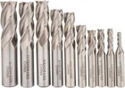 3 16 To 3 4   4 Flute Square End Mill Set Uncoated  High Speed Steel  Single    