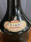 Vintage 44  Tall Mcm Italy Green Glass Chianti Wine Bottle With Stickers