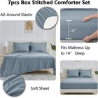 Comforter Set With Sheets - 7 Pieces Bed In A Bag Bedding Queen Grayish Blue