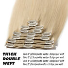 Premium Double Weft 100  Real Clip In Remy Human Hair Extensions Full Head 200g 