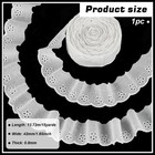 Fingerinspire 15 Yards Cotton Lace Trim 1-5 8  Ivory White Eyelet Whitesmoke 