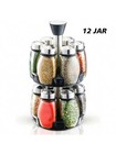 12jar Large Capacity Revolving Spice Rack Tower 360 Rotation Lead-free Polished