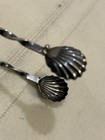 Antique Sugar Cube Tongs Scallops Sea Shells Sterling Silver 3  Ice Cube Server