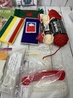 Plastic Canvas Lot 2 Multiple Projects Partial Complete Pieces Materials Yarn