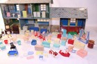 Vtg Louis Marx Tin Litho Dollhouse Kids Toy Split Family Extras Furniture Dolls