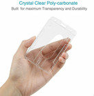 2-pack Id Badge Holder Hard Plastic Card Holders Vertical Protector Clear Case