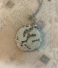 Whimsical Dragon   Phoenix Enamel Pendant Necklace - Mythical Charm