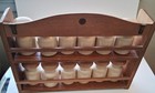 International Stoneware Heartland Spice Jars  Set Of 12 W Lids   Wooden Rack