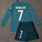 2017 18 Kids Jersey Home Away Retro Shirt shorts With Patches Long Sleeves