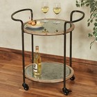 Alfie Functional Rolling Serving Bar Cart Tray Multi Metallic