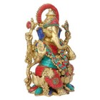 Whitewhale Brass Hindu Lord Ganesh Bhagwan Idol Ganesha Statue Murti 