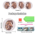 Antor 4 Pcs Diamond Painting Coasters Kit  Diy 5d 3 93 Inches  Horse