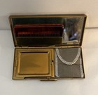 Vintage Clutch Purse Mini Brass Compact