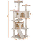 55   Kitty Cat Tree Beige Cat Condo Tower With Scratching Post Cat Furniture