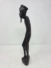 Vintage Hand-carved Ebony Wood African Warrior Tribal Statue Makonde Art Style